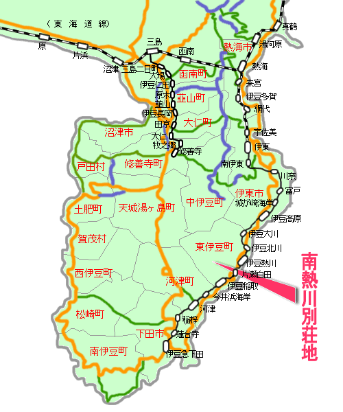 南熱川別荘地最寄り路線図