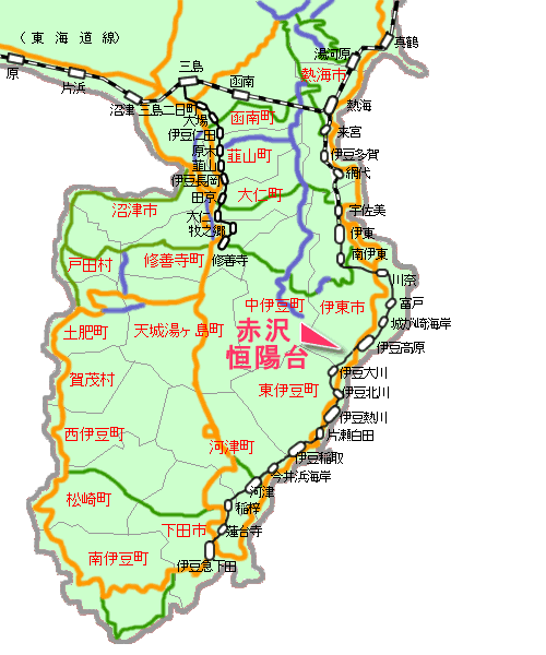 赤沢恒陽台最寄り路線図