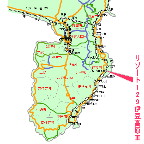 リゾート129　伊豆高原III最寄り路線図