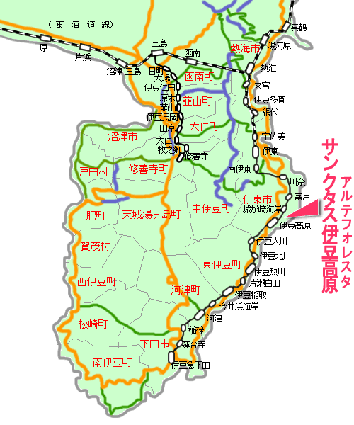 サンクタス伊豆高原最寄り路線図
