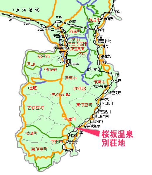 桜坂温泉別荘地最寄り路線図