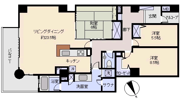 熱海市 朝日フレール熱海の間取り、または地形