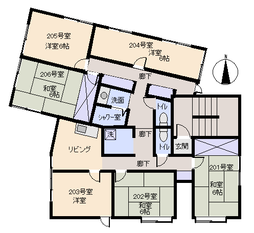 熱海市 来の宮旭マンションの間取り、または地形