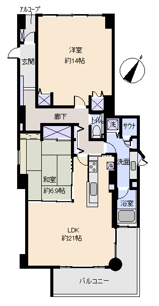 熱海市 朝日フレール熱海の間取り、または地形