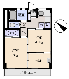 熱海市 伊豆山コーポラスの間取り、または地形