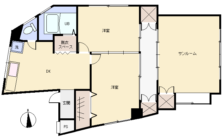 熱海市 昭和町の間取り、または地形