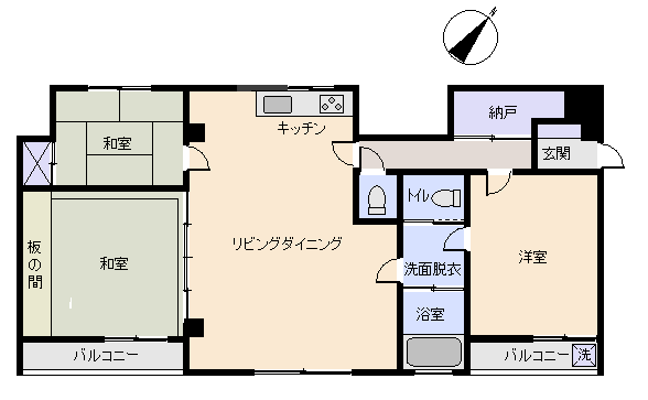 熱海市 熱海来の宮マンションの間取り、または地形