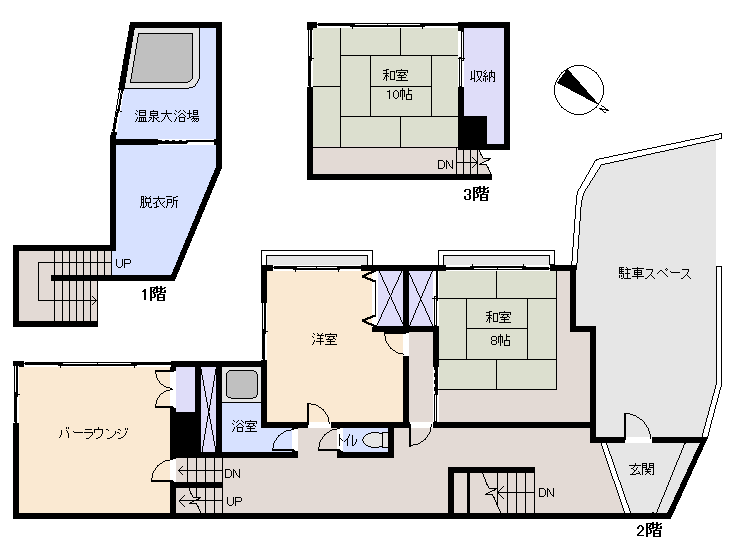 熱海市 桃山町の間取り、または地形