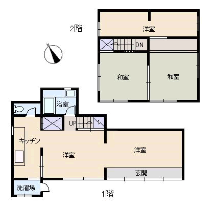 熱海市 山手町の間取り、または地形
