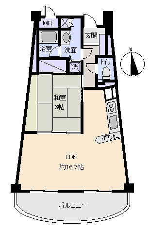熱海市 エムロード熱海の間取り、または地形