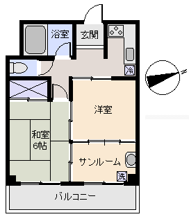 熱海市 伊豆山コーポラスの間取り、または地形
