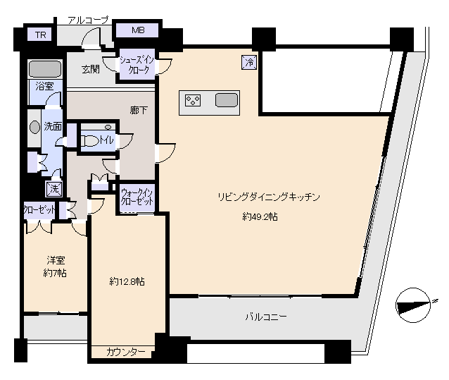 熱海市 ザ・クレストタワー熱海の間取り、または地形