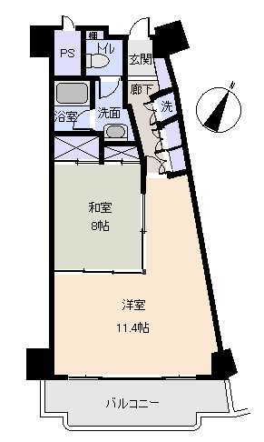 熱海市 中銀ライフケア第二伊豆山18号館の間取り、または地形