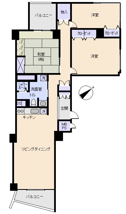 熱海市 プラザ伊豆山の間取り、または地形