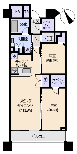 熱海市 ザ・クレストタワー熱海の間取り、または地形