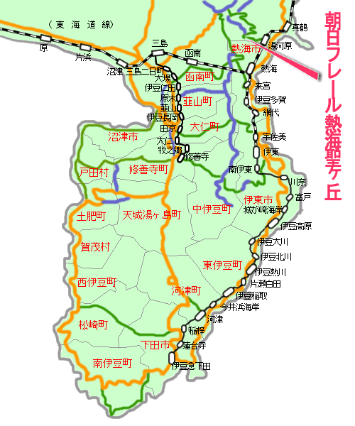 朝日フレール熱海聖ヶ丘最寄り路線図