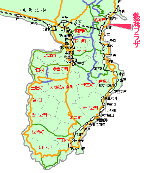 熱海プラザ最寄り路線図