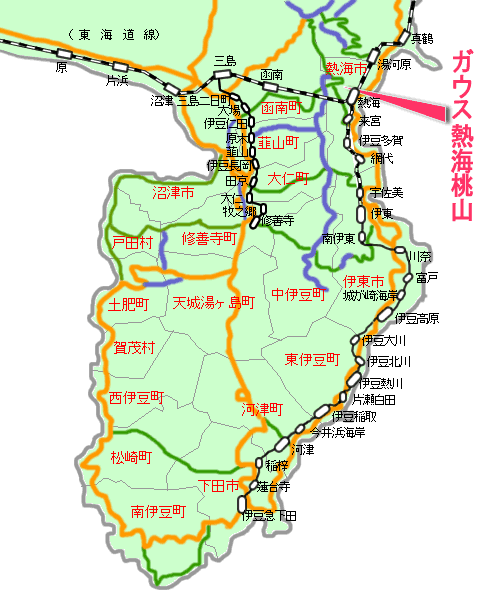 ガウス熱海桃山最寄り路線図