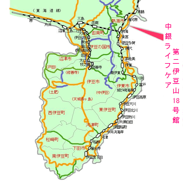 中銀ライフケア第二伊豆山18号館最寄り路線図