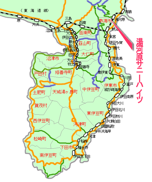 湯河原サニーハイツ最寄り路線図