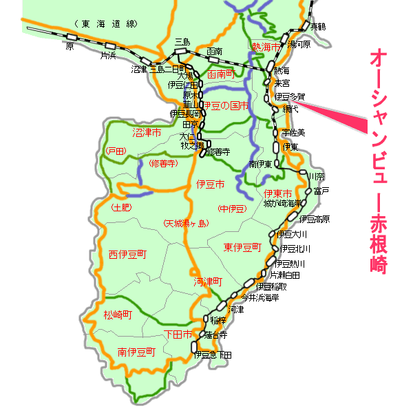オーシャンビュー赤根崎最寄り路線図