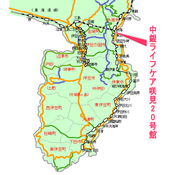 中銀ライフケア咲見20号館最寄り路線図
