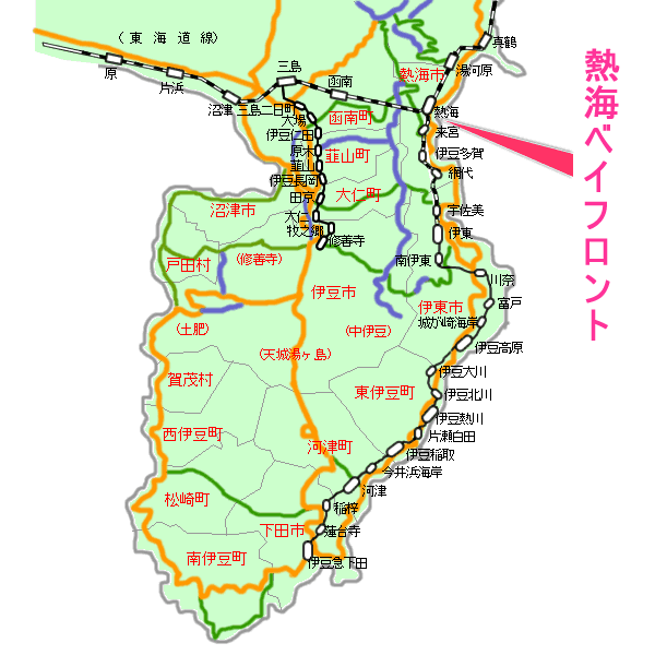 熱海ベイフロント最寄り路線図