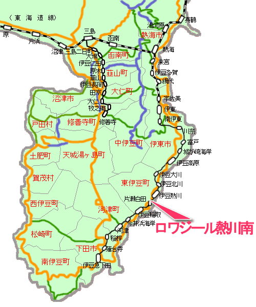 ロワジール熱川南最寄り路線図