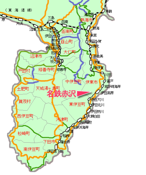 名鉄赤沢最寄り路線図