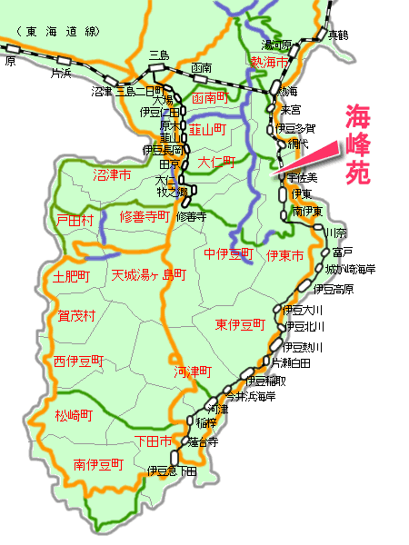 海峰苑最寄り路線図