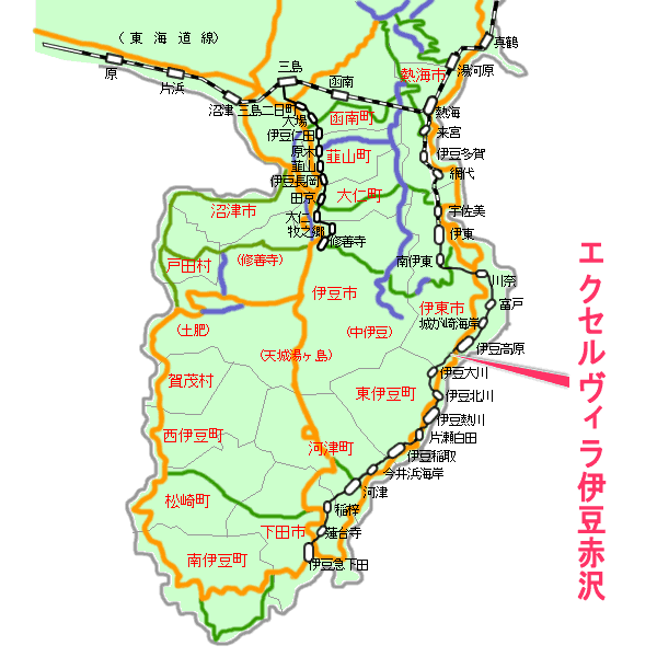 エクセルヴィラ伊豆赤沢最寄り路線図