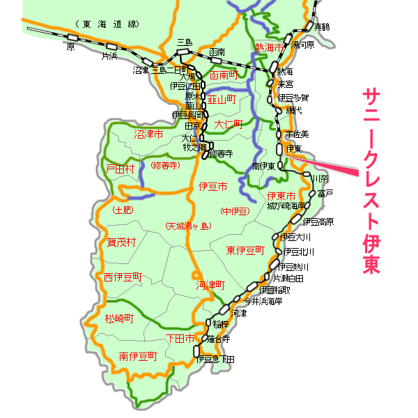 サニークレスト伊東最寄り路線図