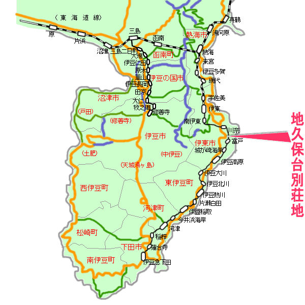 地久保台最寄り路線図