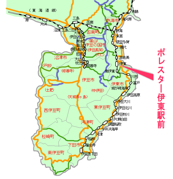 ポレスター伊東駅前最寄り路線図