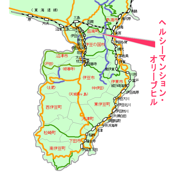 ヘルシーマンション・オリーブヒル最寄り路線図