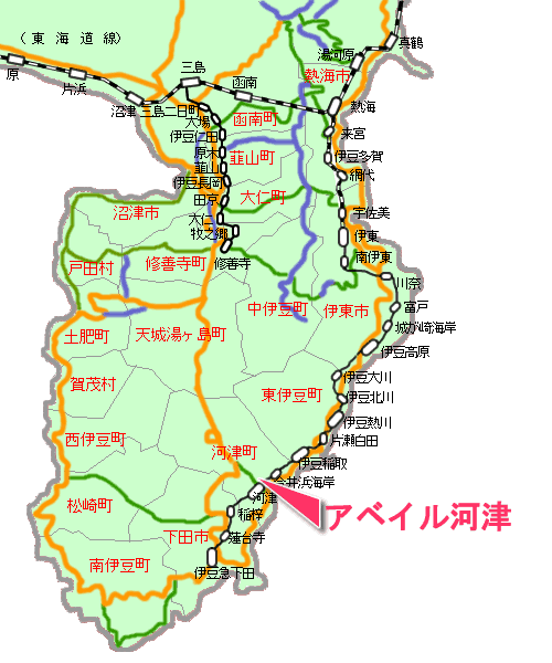 アベイル河津最寄り路線図