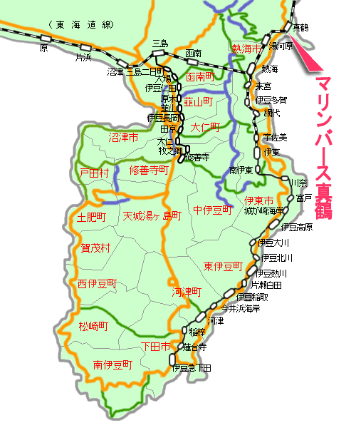 マリンバース真鶴最寄り路線図
