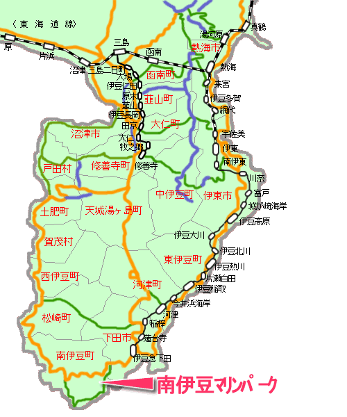 南伊豆マリンパーク最寄り路線図