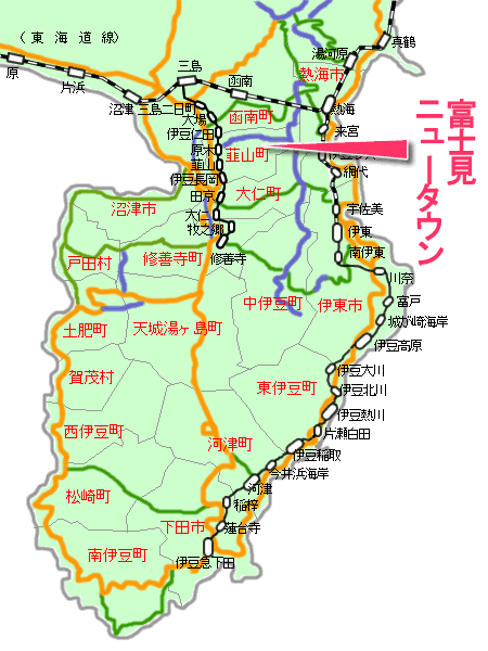 富士見ニュータウン最寄り路線図