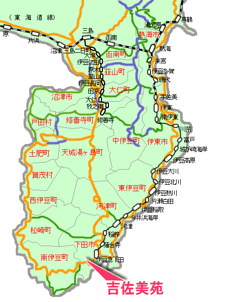 吉佐美苑最寄り路線図