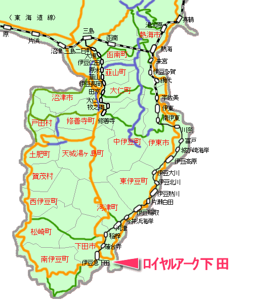 ロイヤルアーク下田最寄り路線図