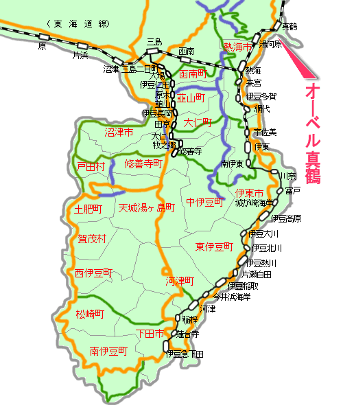 オーベル真鶴最寄り路線図