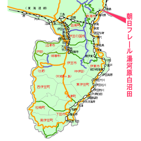 朝日フレール湯河原白沼田最寄り路線図