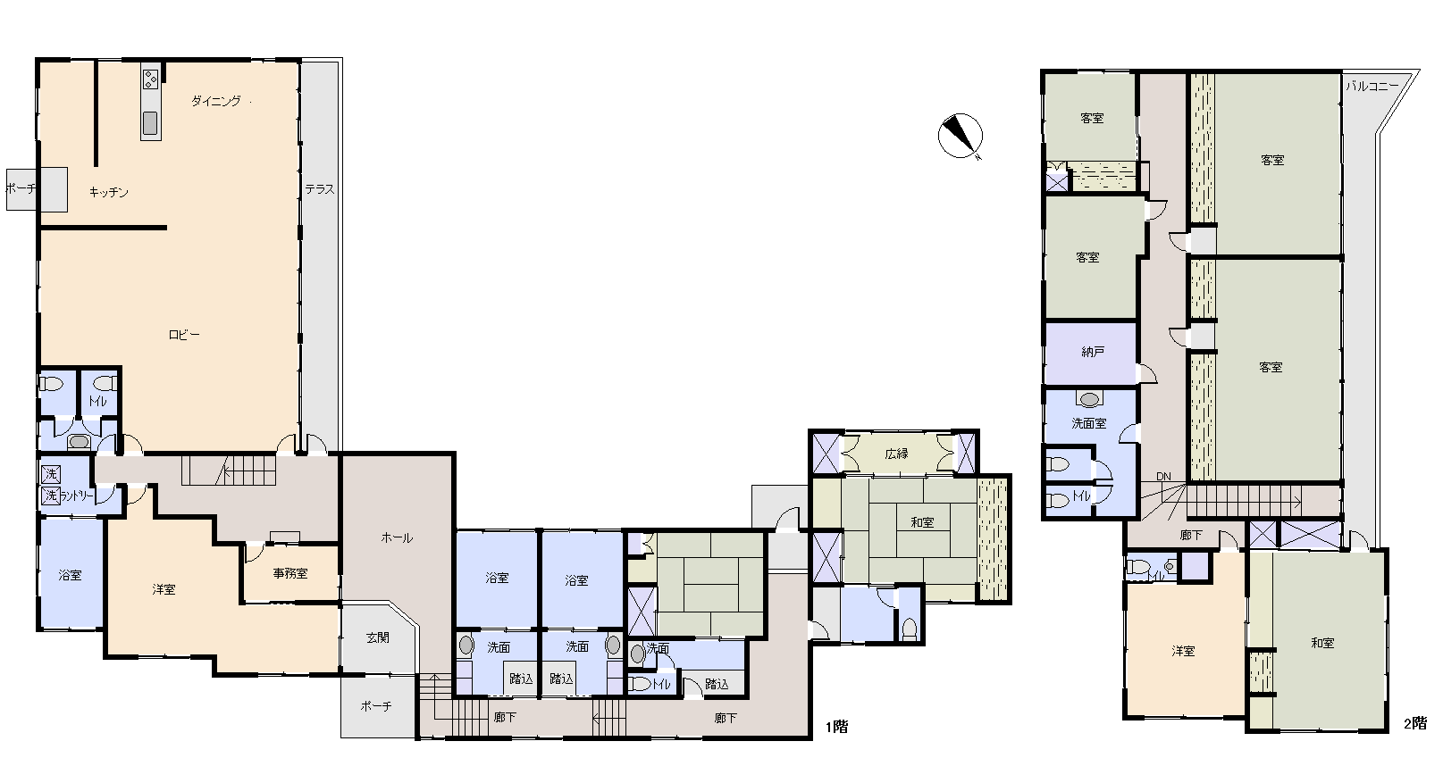 東伊豆町 大川温水会の間取り、または地形