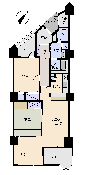 東伊豆町 エリゼ熱川の間取り、または地形
