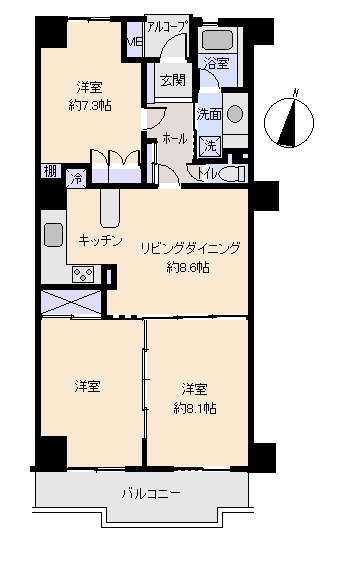 伊東市 サニークレスト伊東の間取り、または地形