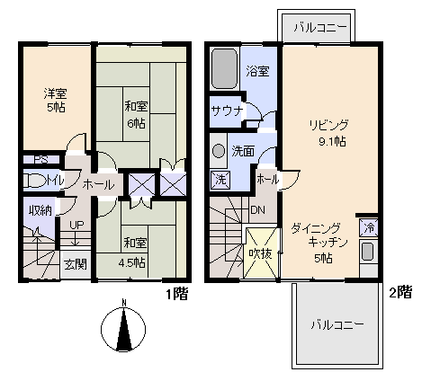 函南町 ラ・メティエの間取り、または地形