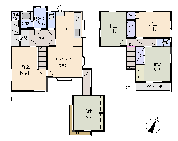 河津町 見高の間取り、または地形