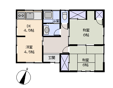 河津町 小鍋の間取り、または地形