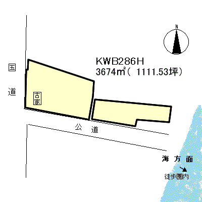 河津町 見高の間取り、または地形